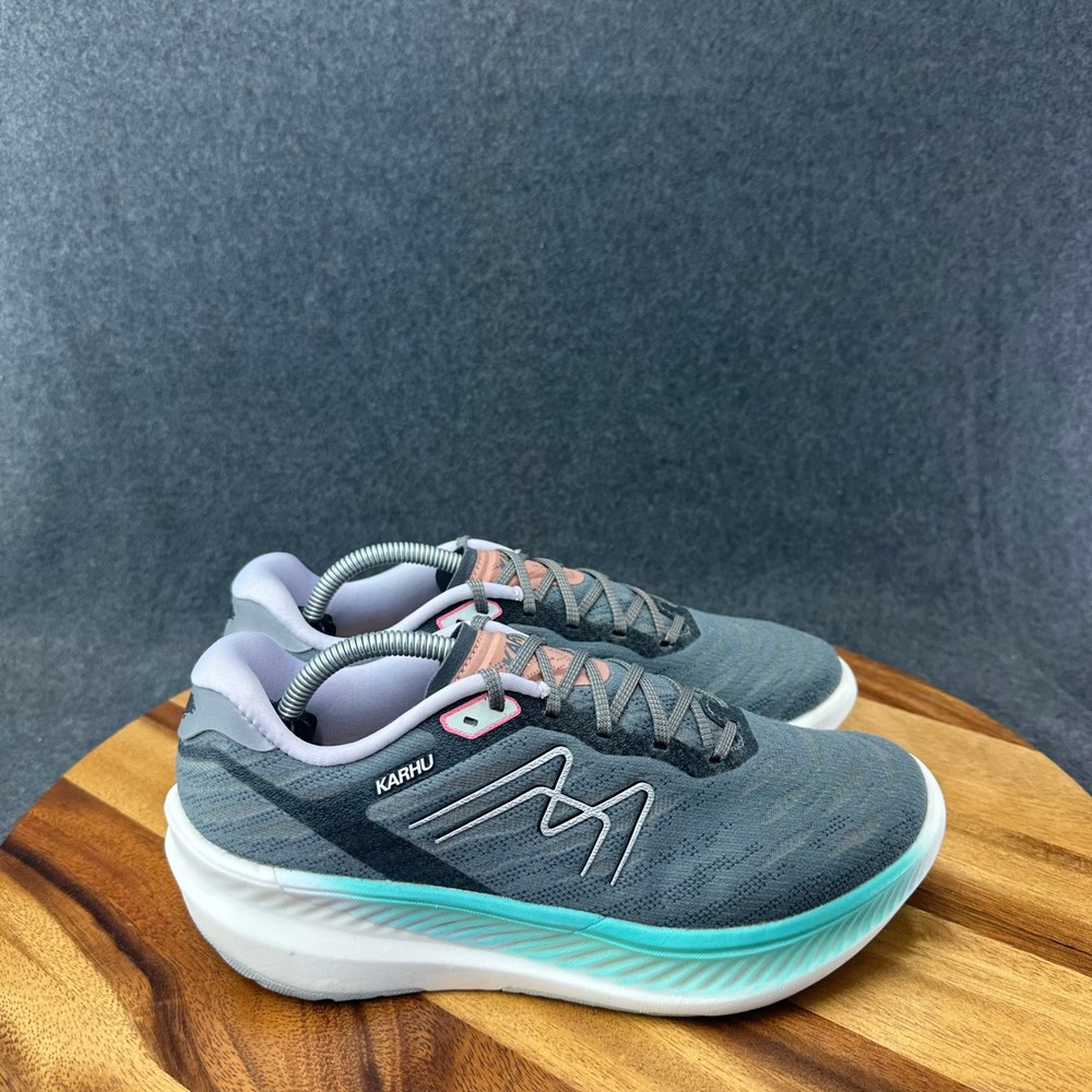 Karhu Fusion 4.0 Ortix Womens Grey Teal Running Shoes F201011 Size 7.5 US 39 EU